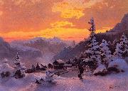 Hans Gude Winter Afternoon USA oil painting artist